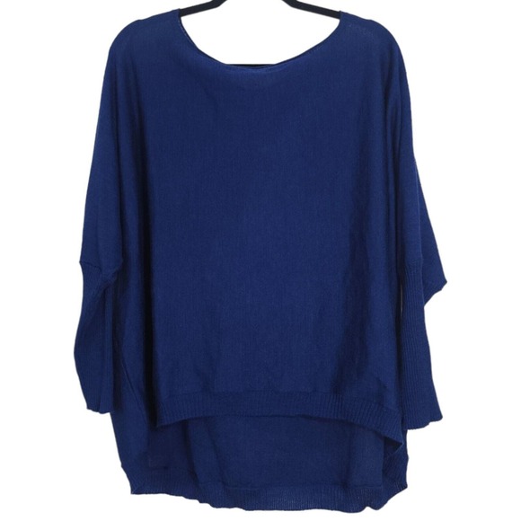 Eileen Fisher Tops - Eileen Fisher Womens Top Fine Merino Jersey Wool Blue Bateau Neck Sweater Sz 1X